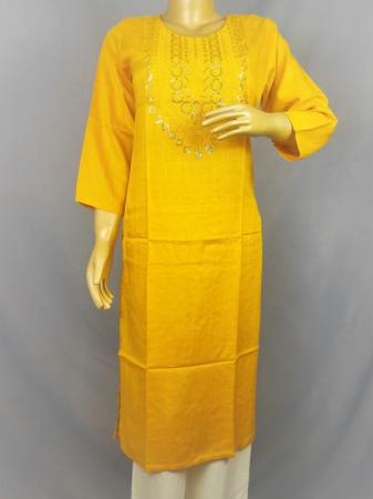 Blue Kurti With Embroidery on Neck